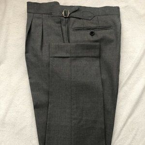 Suitsupply MTM VBC Gry Wool Pleated Cuffed TrouseR